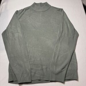 Carolyn Taylor Essentials Mock Neck Sweater Green Soft Knit Long Sleeve Small‎